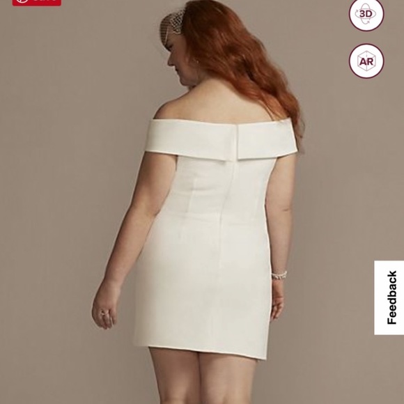 DB Studio Off Shoulder Cuff Neckline Crepe Dress - Picture 6 of 7